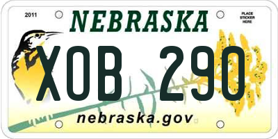 NE license plate XOB290