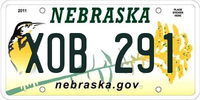 NE license plate XOB291