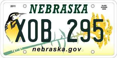 NE license plate XOB295