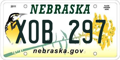 NE license plate XOB297