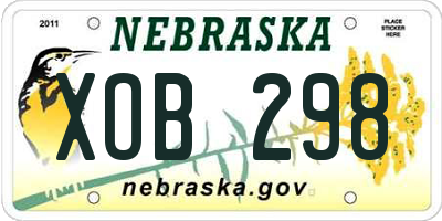 NE license plate XOB298