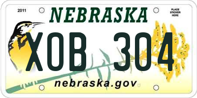 NE license plate XOB304