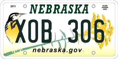 NE license plate XOB306