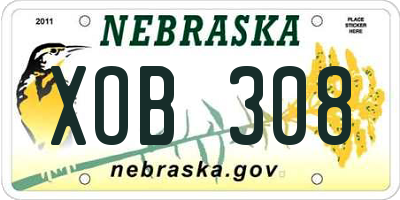 NE license plate XOB308