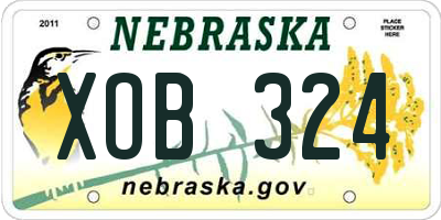 NE license plate XOB324