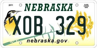 NE license plate XOB329