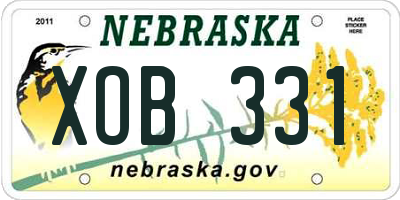 NE license plate XOB331