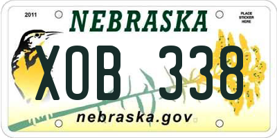 NE license plate XOB338