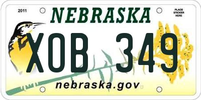 NE license plate XOB349
