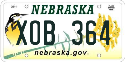 NE license plate XOB364
