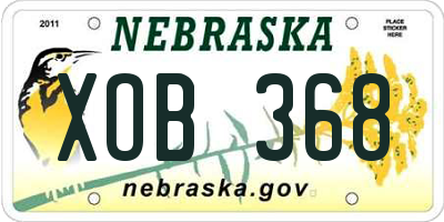 NE license plate XOB368