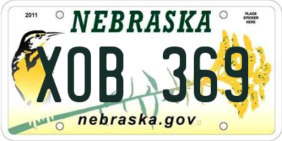 NE license plate XOB369