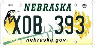 NE license plate XOB393