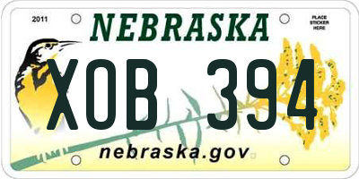 NE license plate XOB394