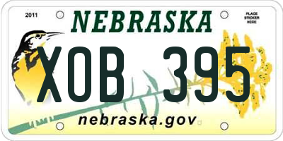 NE license plate XOB395