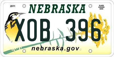 NE license plate XOB396