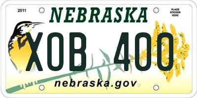 NE license plate XOB400
