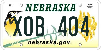 NE license plate XOB404
