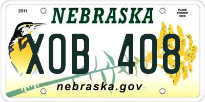 NE license plate XOB408