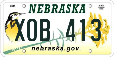 NE license plate XOB413
