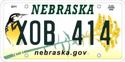 NE license plate XOB414