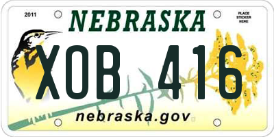 NE license plate XOB416