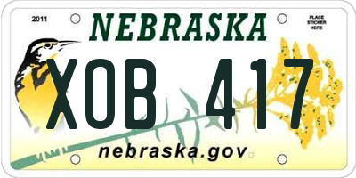 NE license plate XOB417