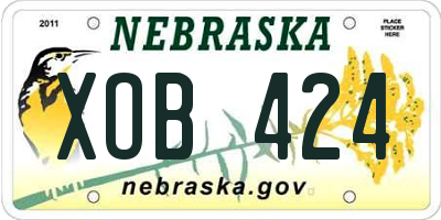 NE license plate XOB424