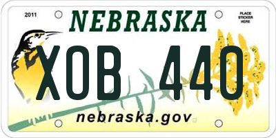 NE license plate XOB440