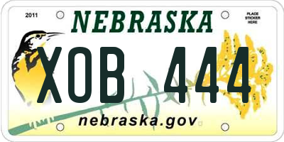 NE license plate XOB444