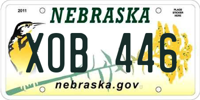 NE license plate XOB446