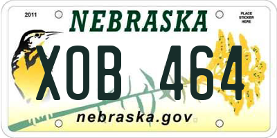 NE license plate XOB464