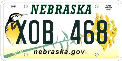 NE license plate XOB468