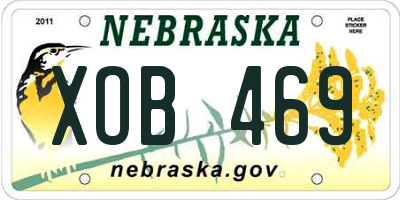 NE license plate XOB469