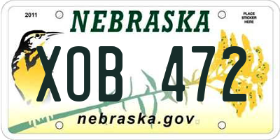 NE license plate XOB472