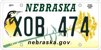 NE license plate XOB474