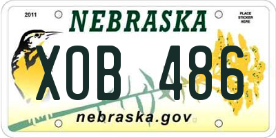 NE license plate XOB486