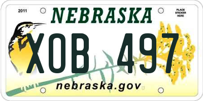NE license plate XOB497