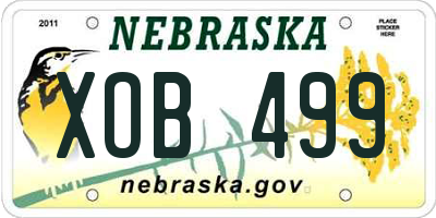 NE license plate XOB499