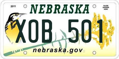 NE license plate XOB501