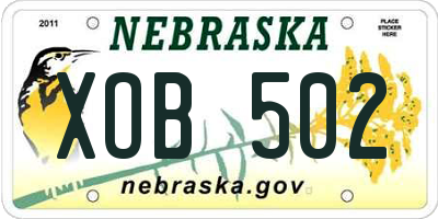NE license plate XOB502