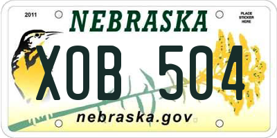 NE license plate XOB504