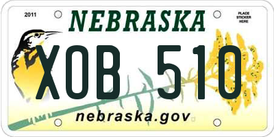 NE license plate XOB510