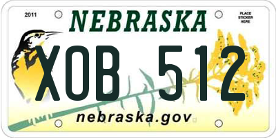 NE license plate XOB512