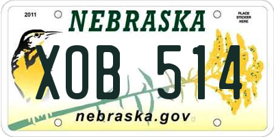 NE license plate XOB514