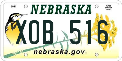 NE license plate XOB516