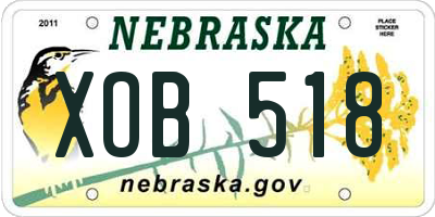 NE license plate XOB518