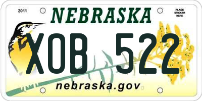 NE license plate XOB522