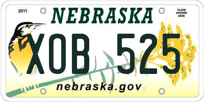 NE license plate XOB525