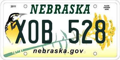 NE license plate XOB528